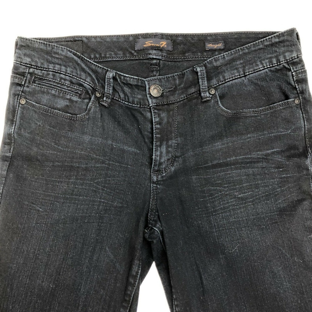 High Rise Straight Jeans Dark Denim Stretch